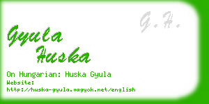 gyula huska business card
